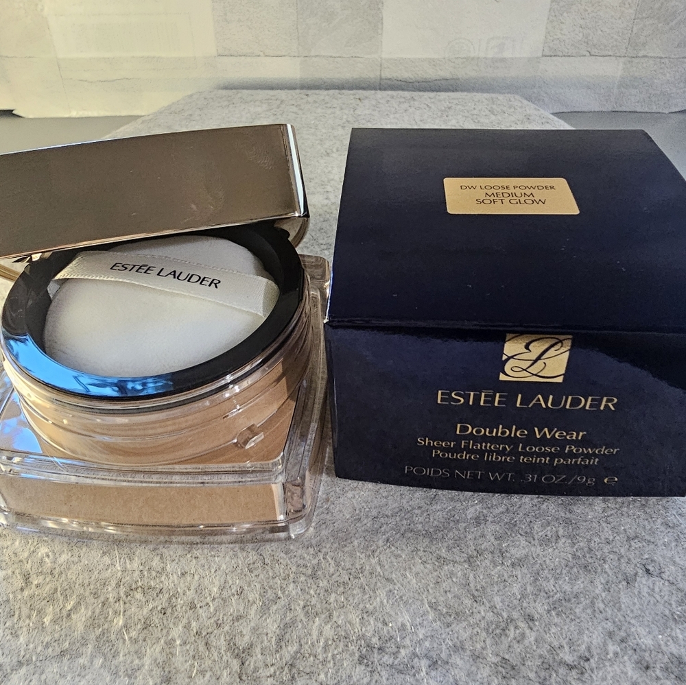 Medium Soft Glow -  Estee Double Wear FLATTERY LOOSE POWDER - FULL SIZE 9g NIB